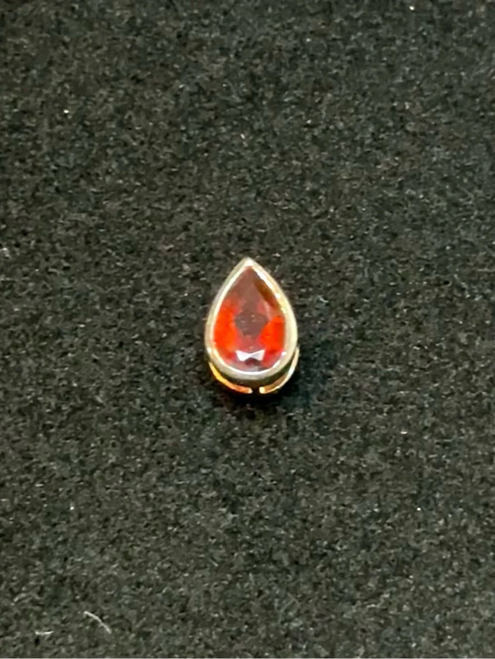 NWT Sterling Silver Red Garnet Teardrop Pendant